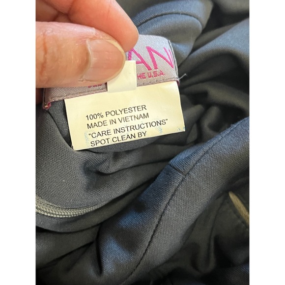 JOVANI Velvet Plunging Neckline Long Sleeve Wide Leg Jumpsuit Sz 4 Gray Disco - Picture 9 of 13